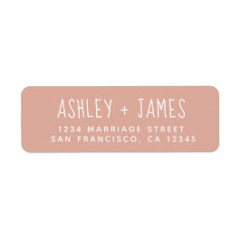 Elegant Script Dusty Rosa Bröllop Returadress Etikett