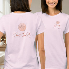 Elegant Script Employee Name Business Logo Makeup T Shirt