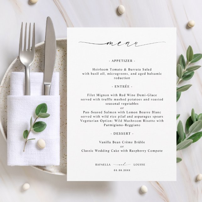 Elegant Script Engagement Wedding or Bridal Shower Meny (Skapare uppladdad)