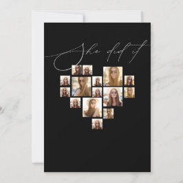 Elegant script enkel 15-foto Collage-examen Inbjudningar