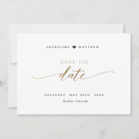 Elegant Script, enkel Frimärke Bröllop spara datum
