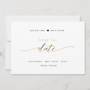 Elegant Script, enkel Frimärke Bröllop spara datum Datumet
