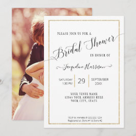Elegant Script Enkel Guld-minimal Möhippa Inbjudningar