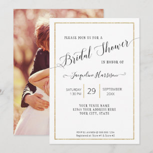 Elegant Script Enkel Guld-minimal Möhippa Inbjudningar