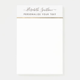 Elegant Script - enkel minimalt Personal Stationer Post-it Block