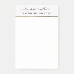 Elegant Script - enkel minimalt Personal Stationer Post-it Block