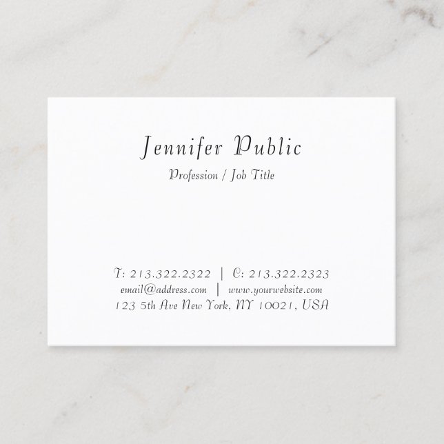 Elegant Script - enkel modern handskriven mall Visitkort (Framsida)