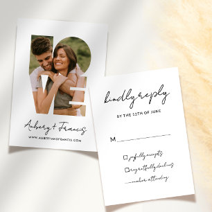 Elegant Script - enkelt Photo Bröllop-svar vänligt OSA Kort