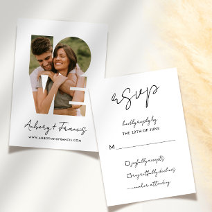 Elegant Script - enkelt Photo Bröllop-svar vänligt OSA Kort