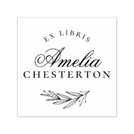 Elegant Script Ex Libris | Modern bokningsplats fö Självfärgande Stämpel