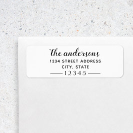 Elegant Script Familjenamn Anpassad Returadress Etikett