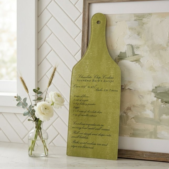 Elegant Script Family Recipe Chartreuse  (Elegant Script Family Recipe Chartreuse Cutting Board)