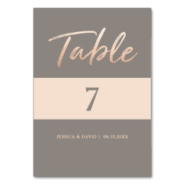 Elegant Script Faux Foil Bordsnummer