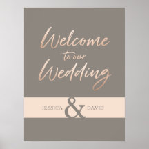 Elegant Script Faux Foil Bröllop