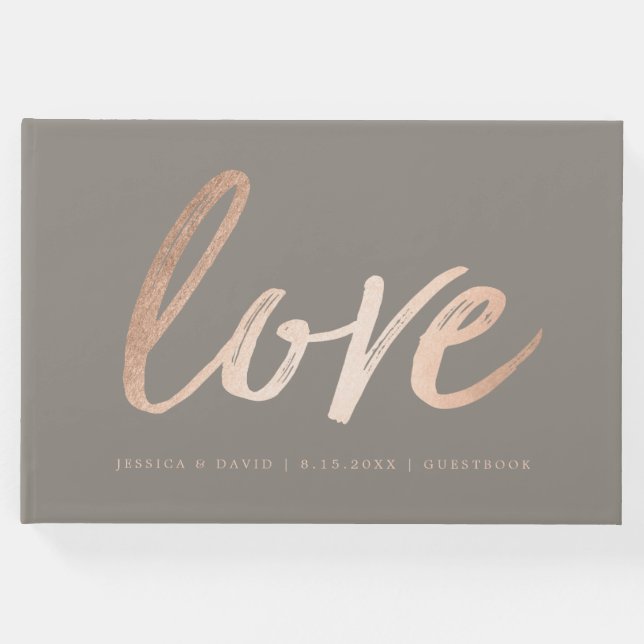 Elegant Script Faux Foil Gästböcker (Framsida)