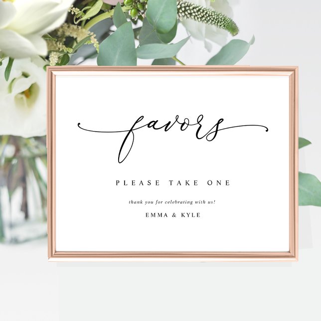 Elegant Script Favors Bröllop Bord-tecken Poster (Skapare uppladdad)