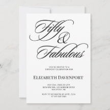 Elegant Script Femtio och Fantastisk 50-årsdag