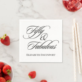 Elegant Script Femtio och Fantastisk 50-årsdag Pappersservett