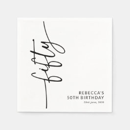 Elegant Script Fifty 50-årsfirande Pappersservett