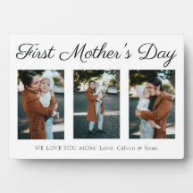 Elegant Script First Mors dag Photo Collage