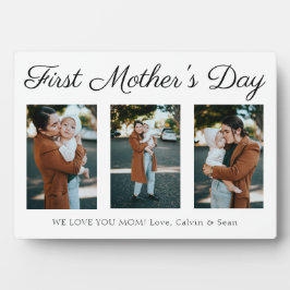 Elegant Script First Mors dag Photo Collage