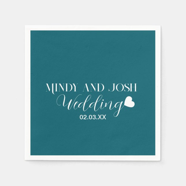 Elegant Script floating heart Pappersservett (Framsidan)