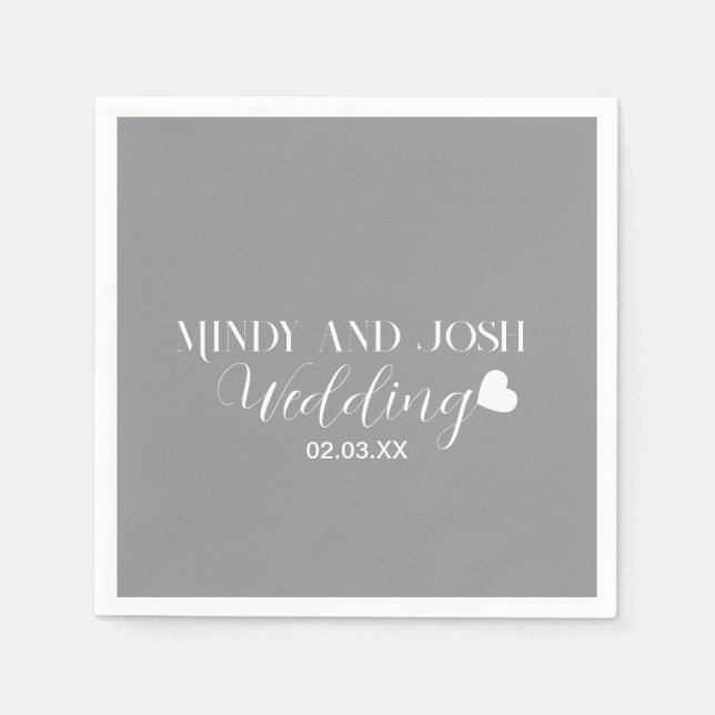 Elegant Script floating heart Pappersservett (Framsidan)