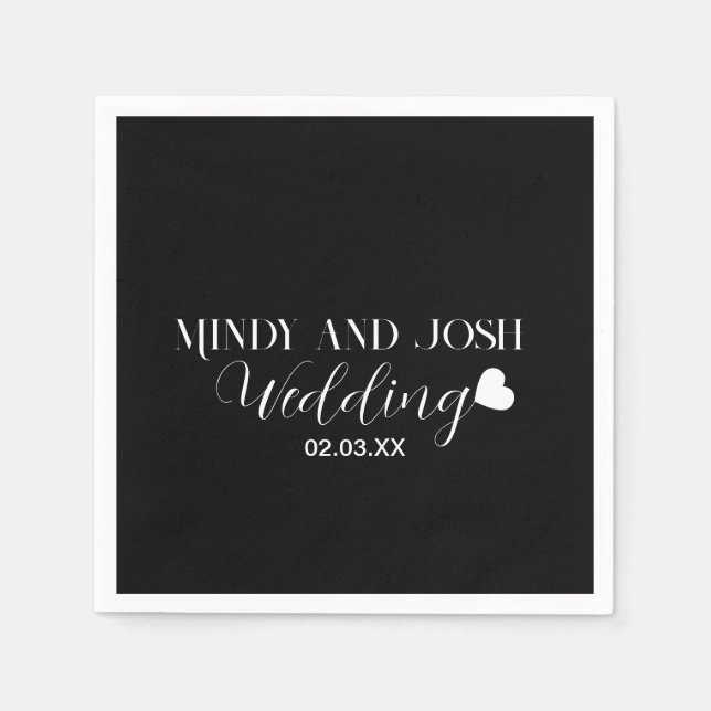 Elegant Script floating heart Pappersservett (Framsidan)