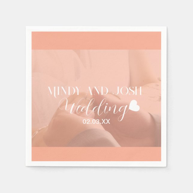 Elegant Script floating heart Photo Pappersservett (Framsidan)