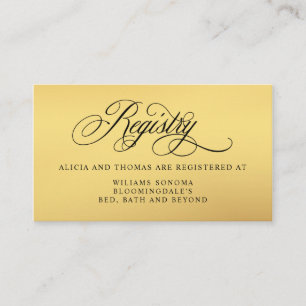 Elegant Script Flourating Möhippa Registry Tilläggskort