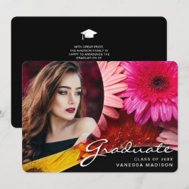 Elegant Script Flowers | Modern Photo Grad Meddelande