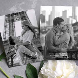 Elegant Script Font Photo Save the Date Spara Datumet