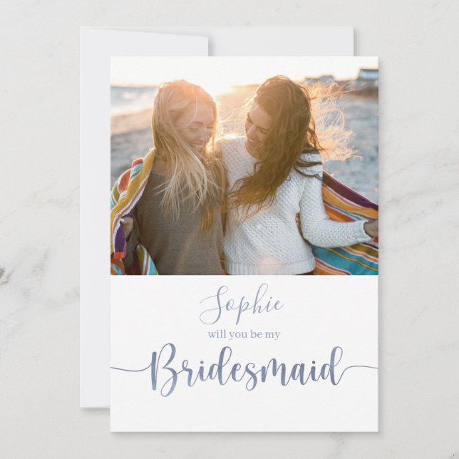 Elegant Script Foto Kommer Du Att Vara Min Brudtjä (Framsida)