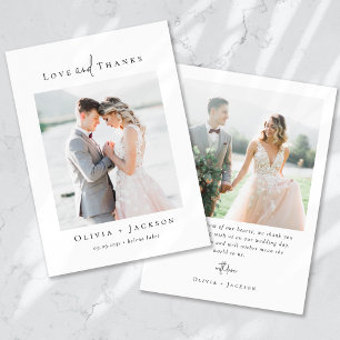 Elegant Script Fullt Photo Bröllop Tack Kort