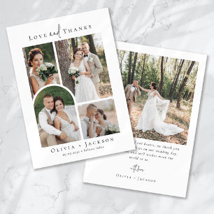 Elegant Script Fullt Photo Bröllop Tack Kort