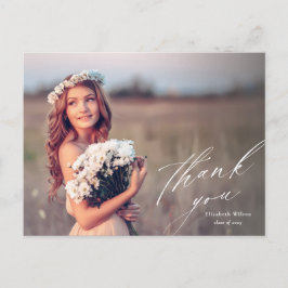 Elegant Script Fullt Photo Studenten Tack Vykort