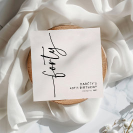 Elegant Script Fyrtio 40-årsdag Pappersservett