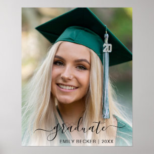 Elegant Script Girl Student Photo Studenten Poster