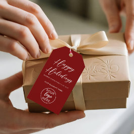 Elegant Script Glad helg Business Logotyp Presentetikett