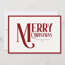 Elegant Script God Jul Burgundy Röd