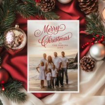 Elegant Script God jul Photo Hälsning