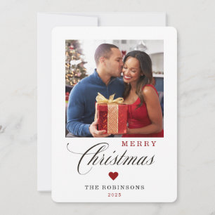 Elegant Script God jul Photo Modern Julkort