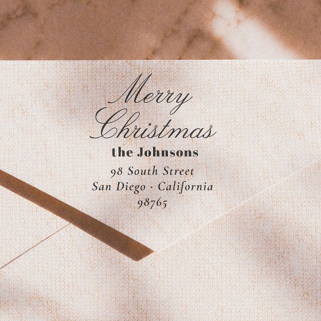 Elegant Script God Jul Returadress Stämpel (Skapare uppladdad)