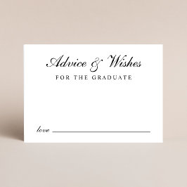 Elegant Script Grad Advice Black Guld Studenten Tilläggskort