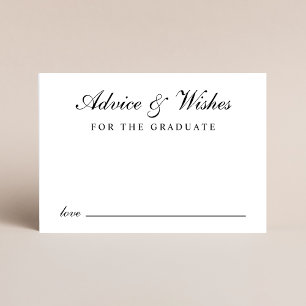 Elegant Script Grad Advice Black Guld Studenten Tilläggskort