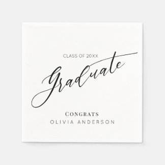 Elegant Script Graduation Party Pappersservett