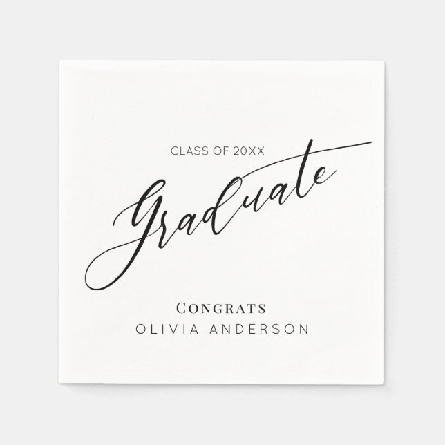Elegant Script Graduation Party Pappersservett (Framsidan)