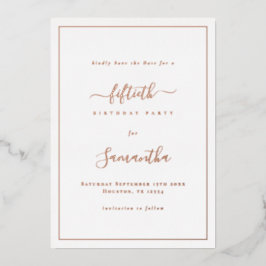 Elegant Script Gräns 50:e födelsedag Spara datum