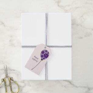 Elegant Script Grattis på födelsedagen! Violet Bal Presentetikett