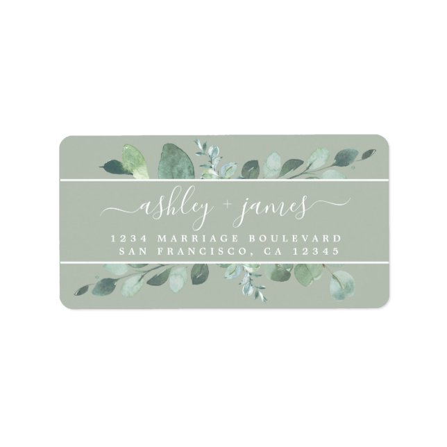 Elegant Script Grey Bröllop Returadress Adressetikett (Framsidan)
